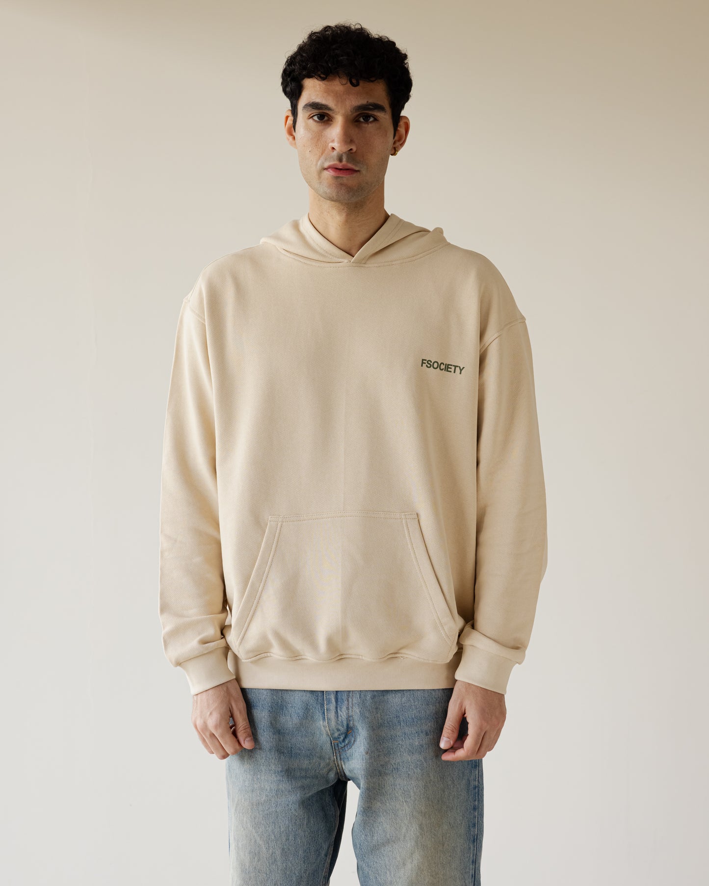 Hefty Beige Hoodie