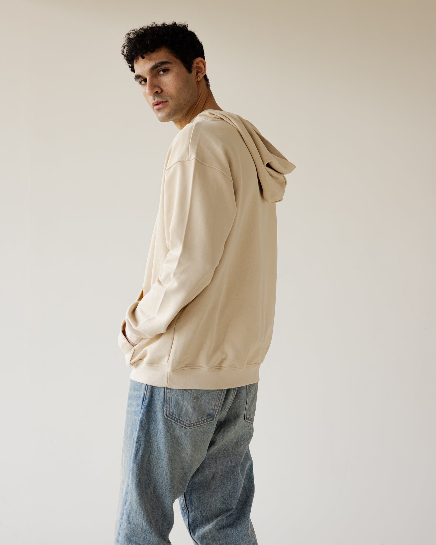 Hefty Beige Hoodie