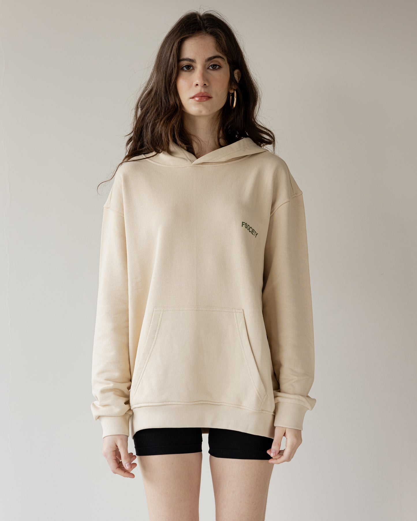 Hefty Beige Hoodie