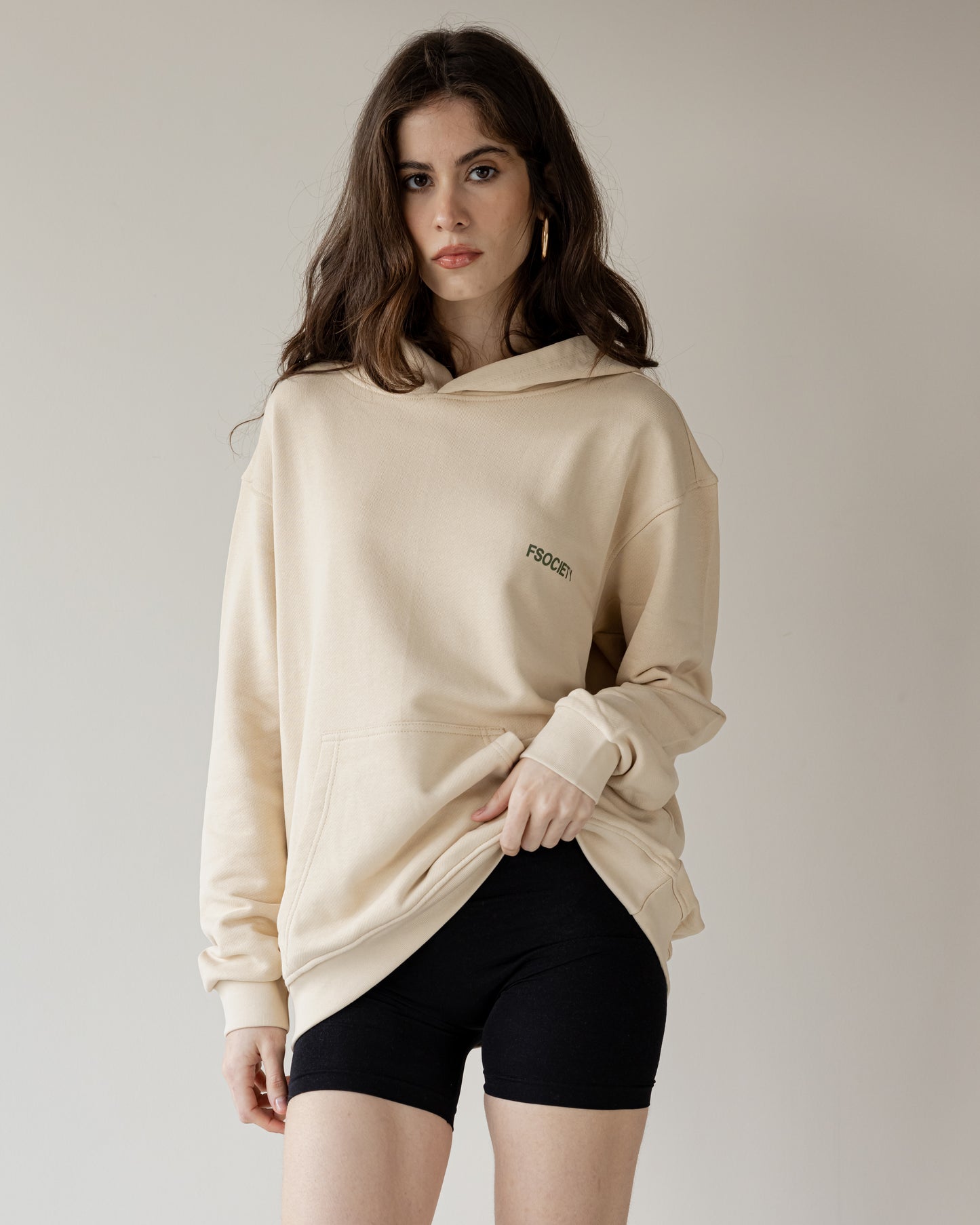 Hefty Beige Hoodie