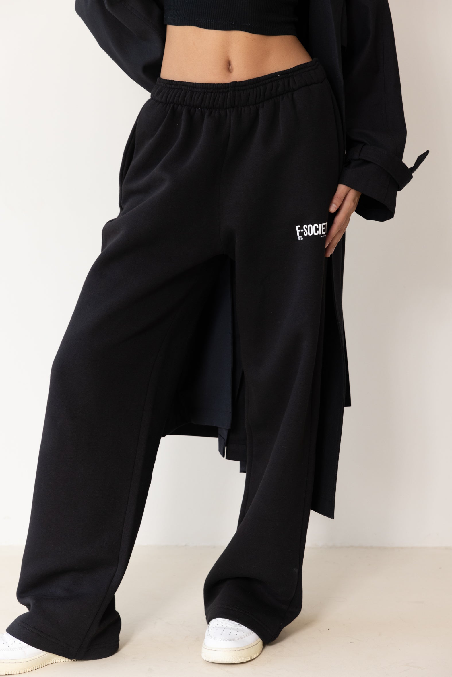 Black Straight Leg Sweatpants