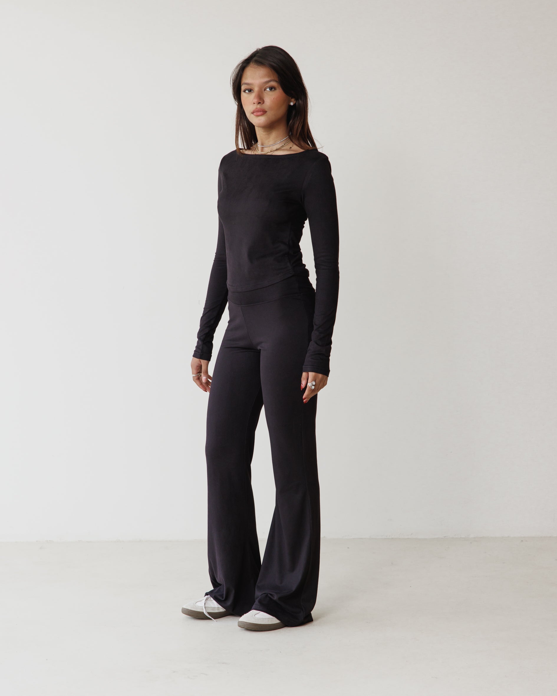 Victorian Flare Black Pants