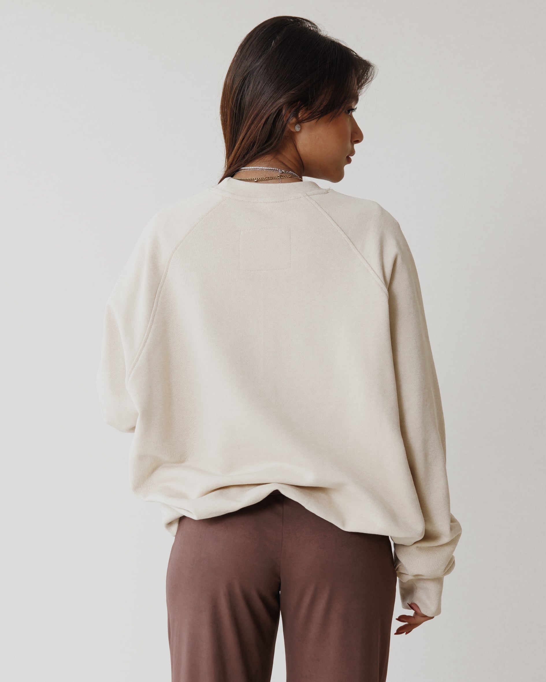 Beige Hefty Crewneck