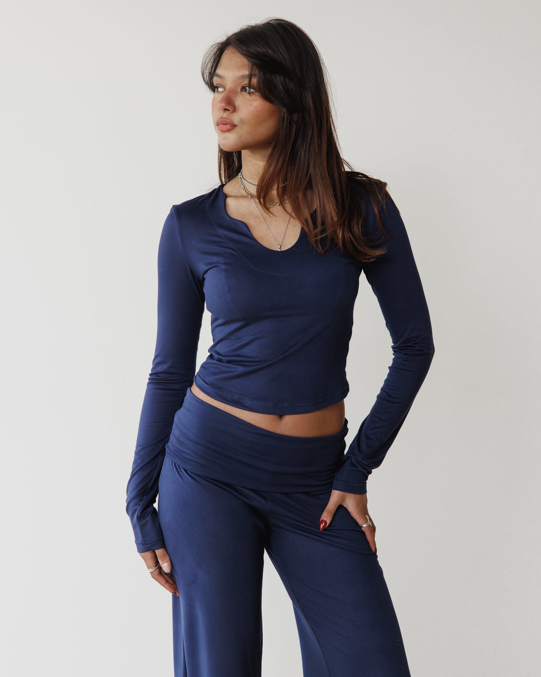 Victorian Grace Navy Top