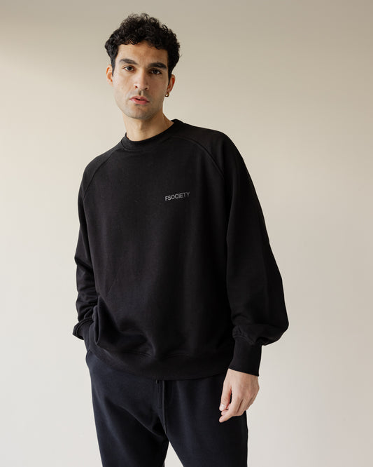 Hefty Black Crewneck