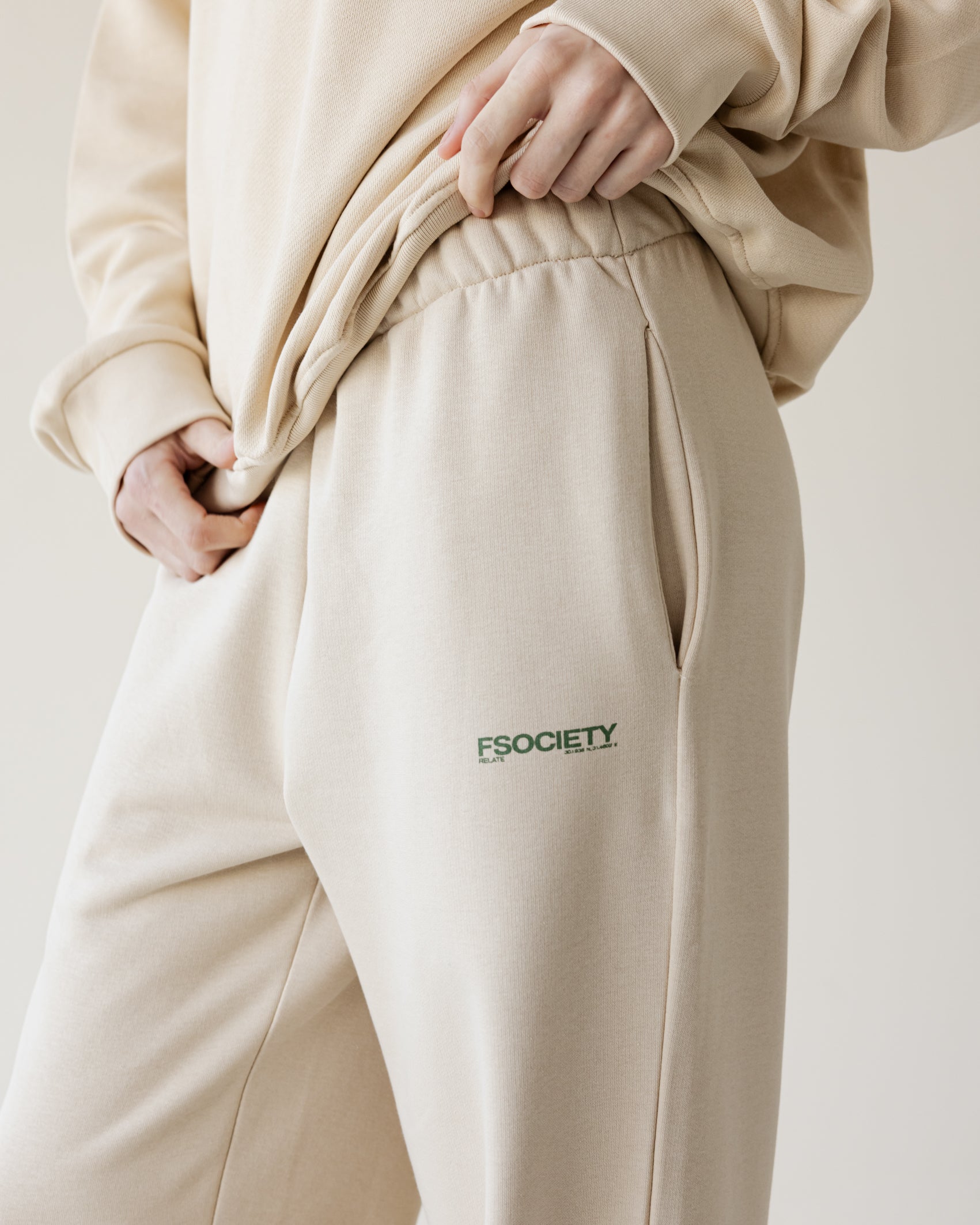 Hefty Beige Female Sweatpants