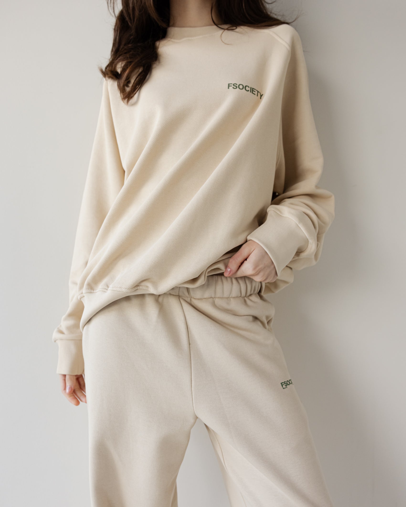 Hefty Beige Female Sweatpants