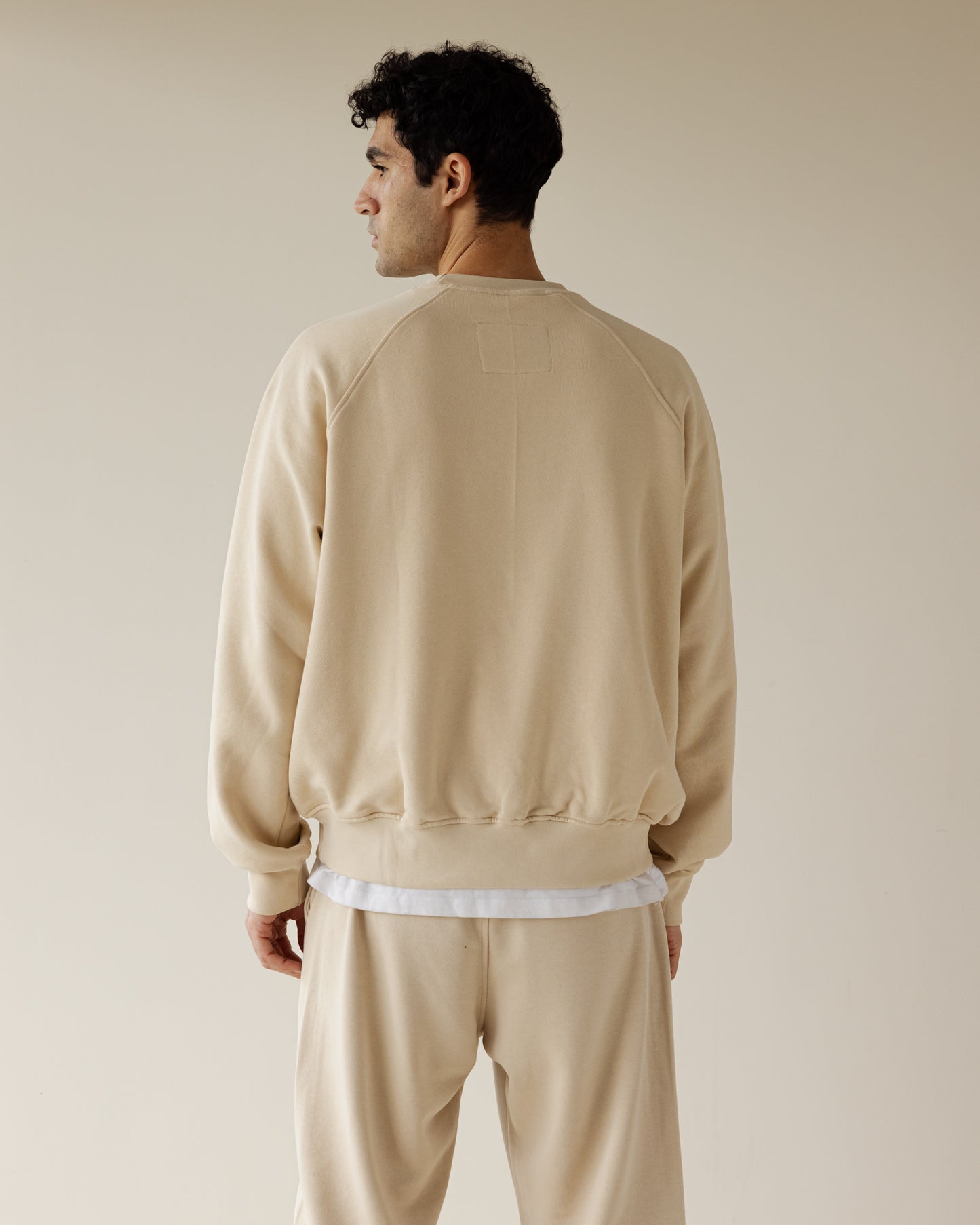 Beige Hefty Crewneck