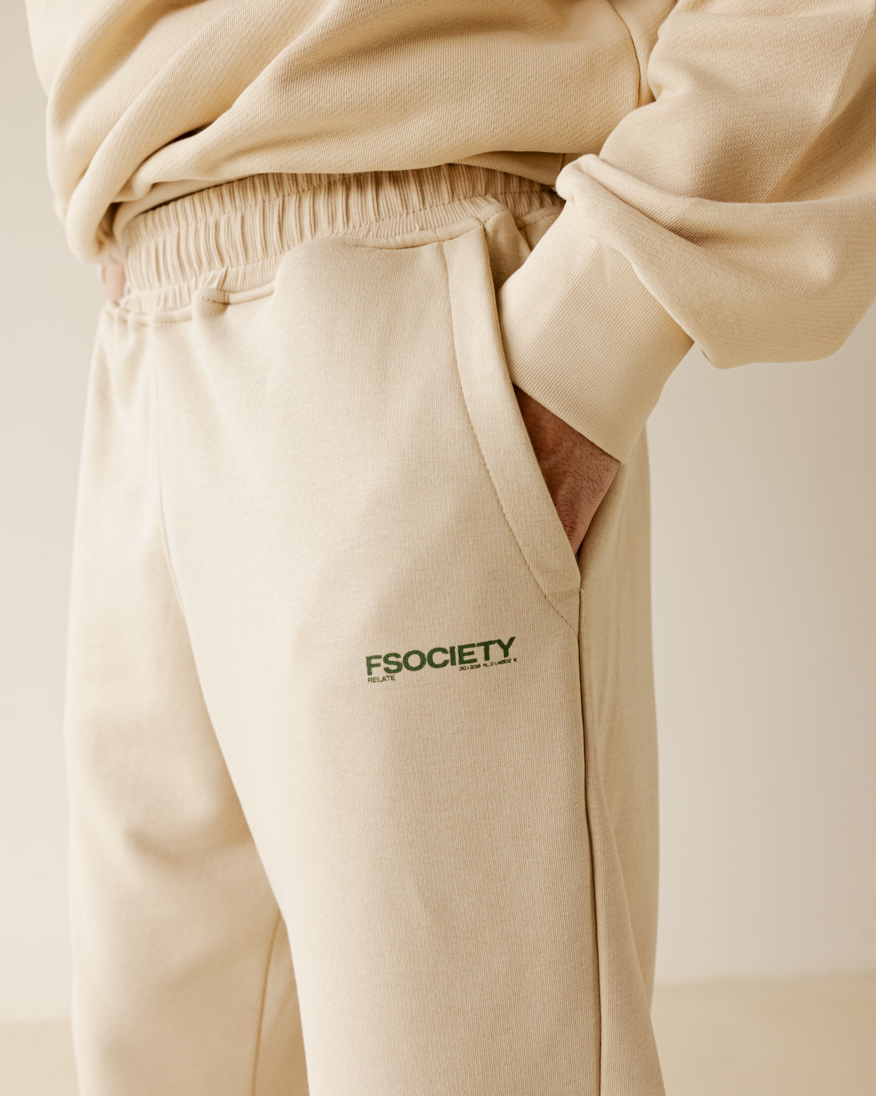 Hefty Beige Male Sweatpants