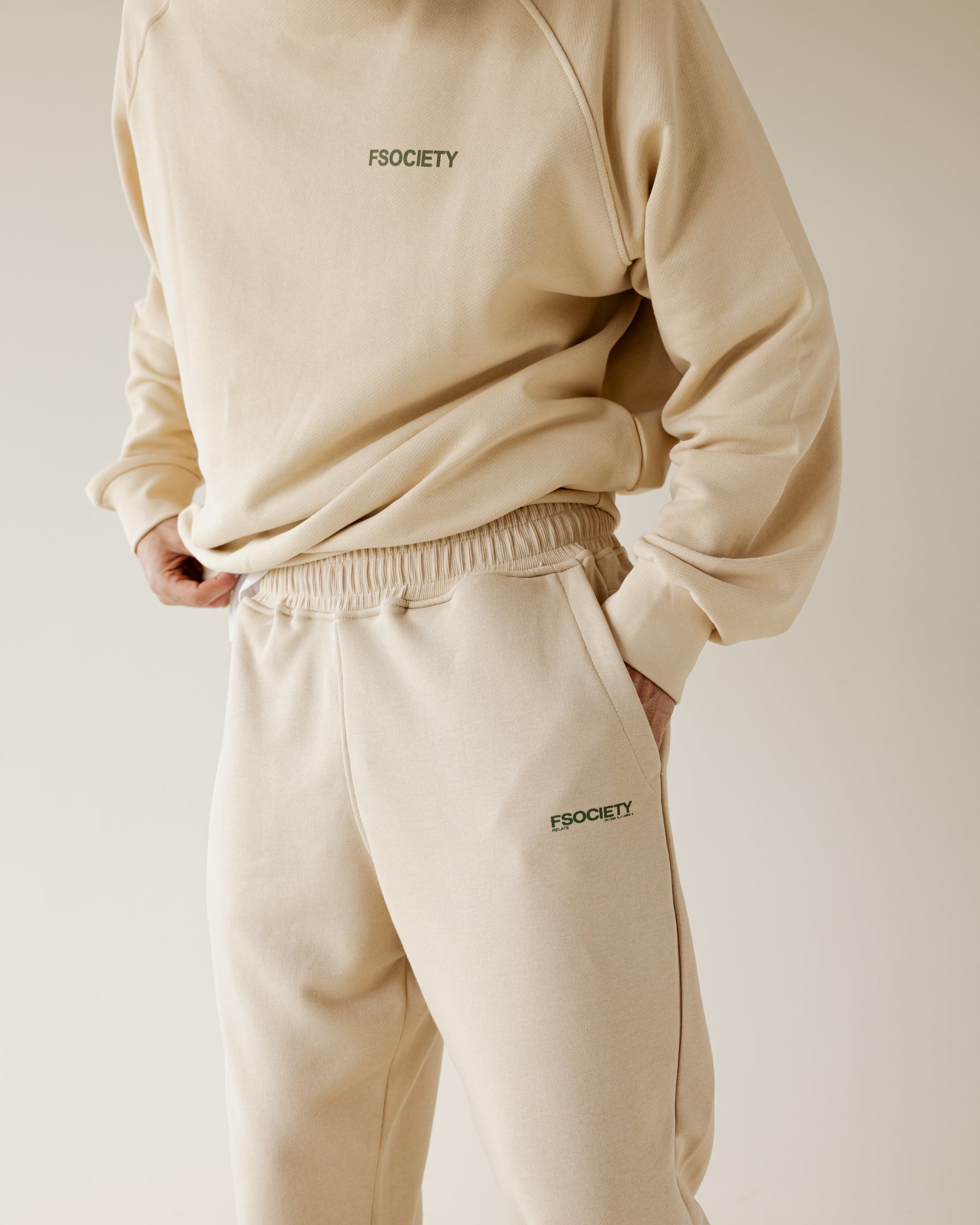 Hefty Beige Male Sweatpants