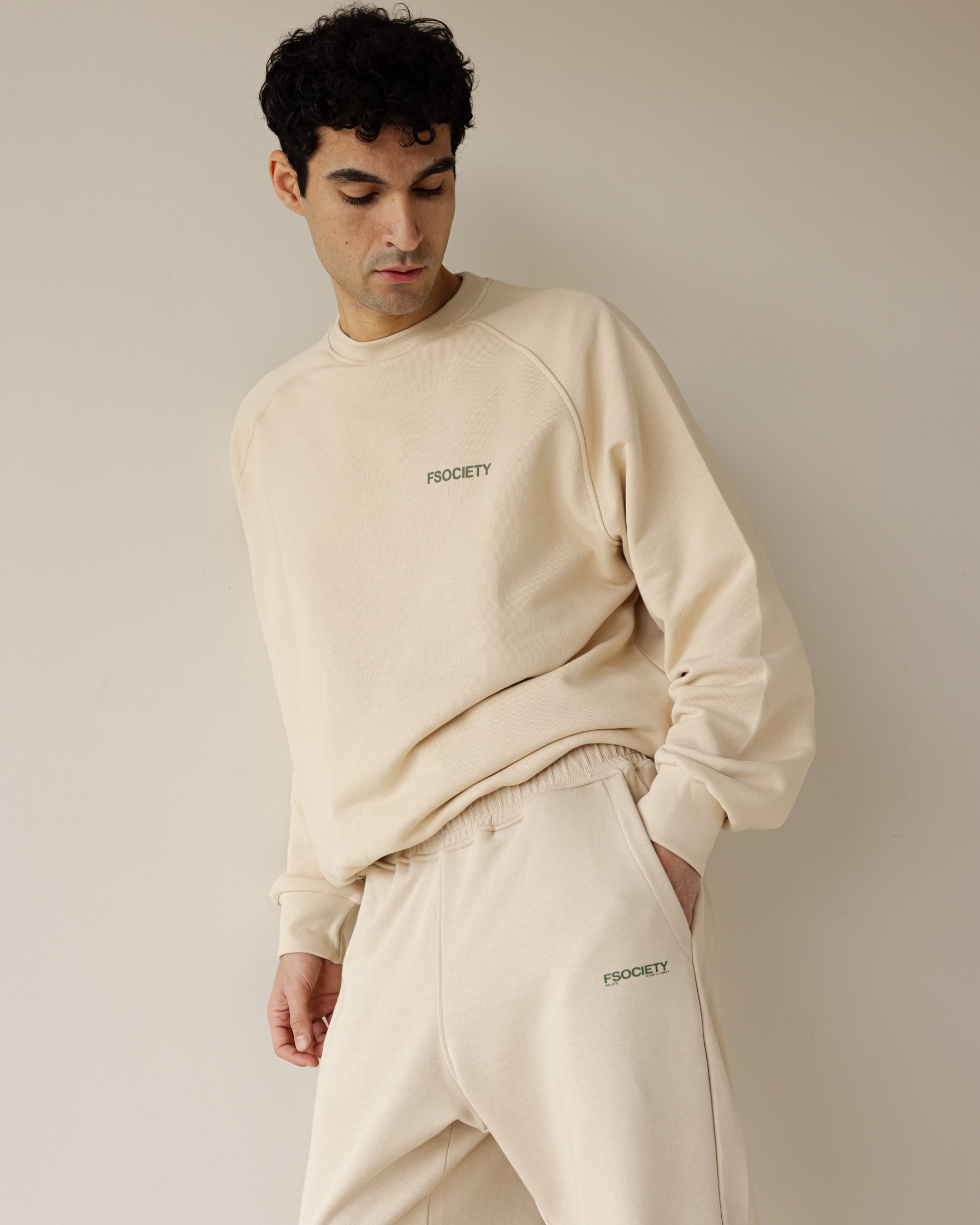 Hefty Beige Male Sweatpants