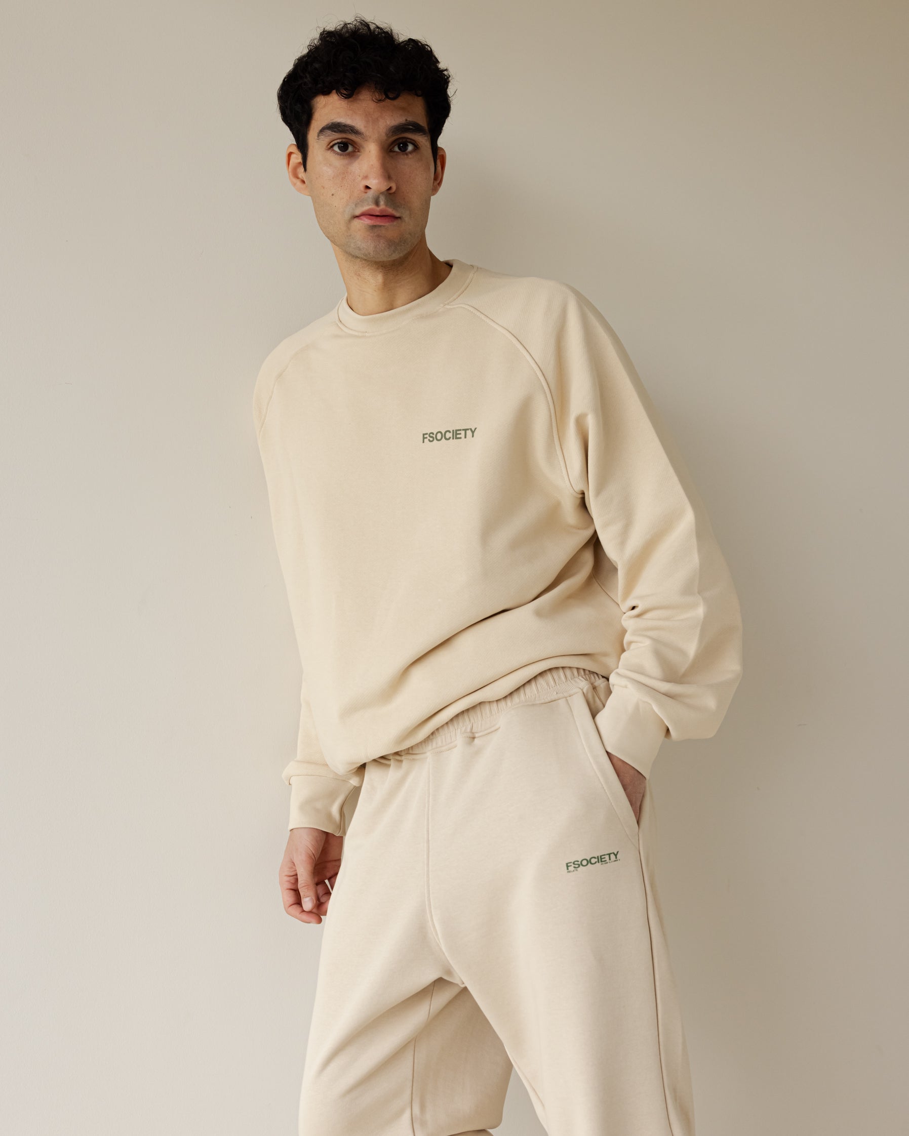 Hefty Beige Male Sweatpants