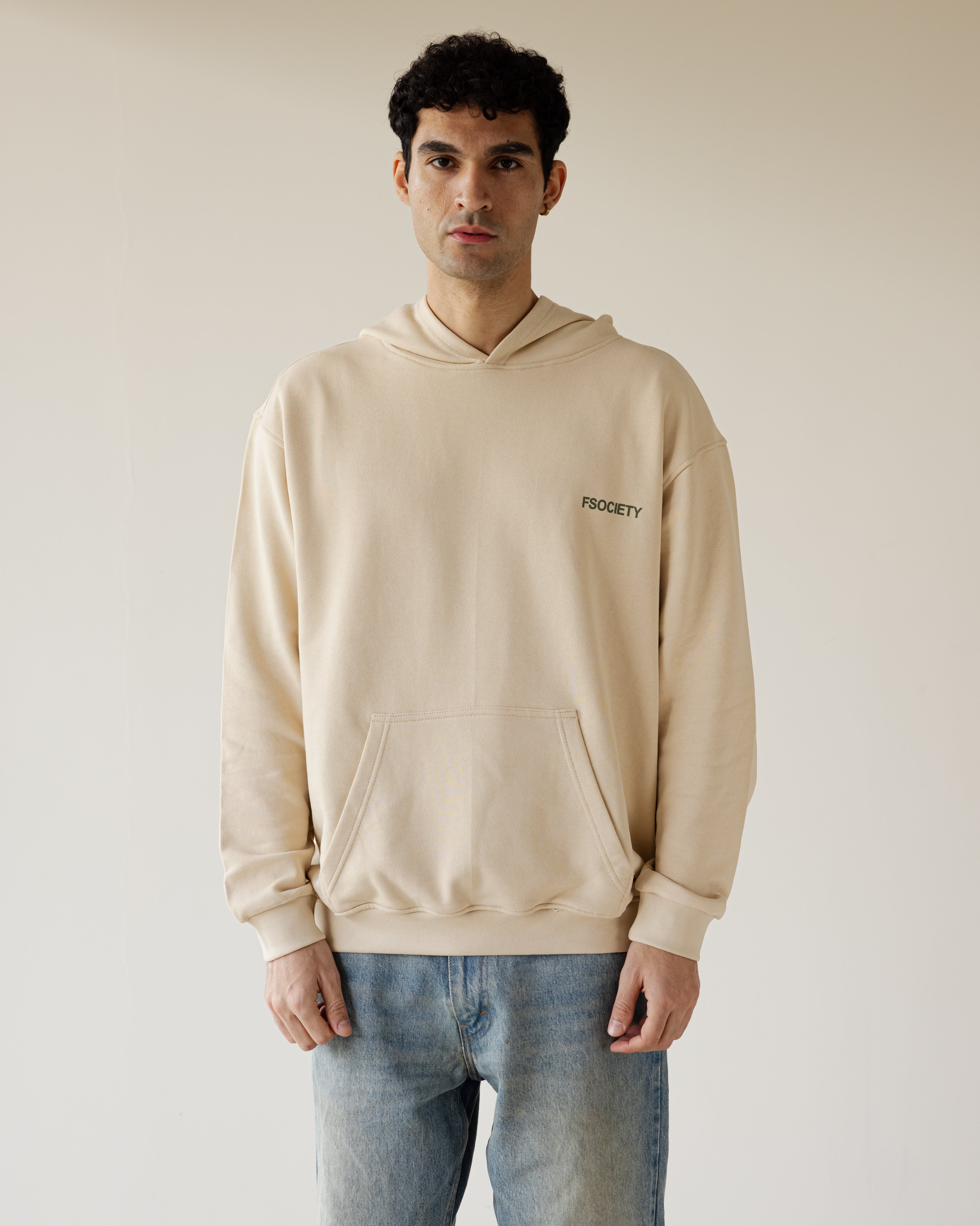 Hefty Beige Hoodie
