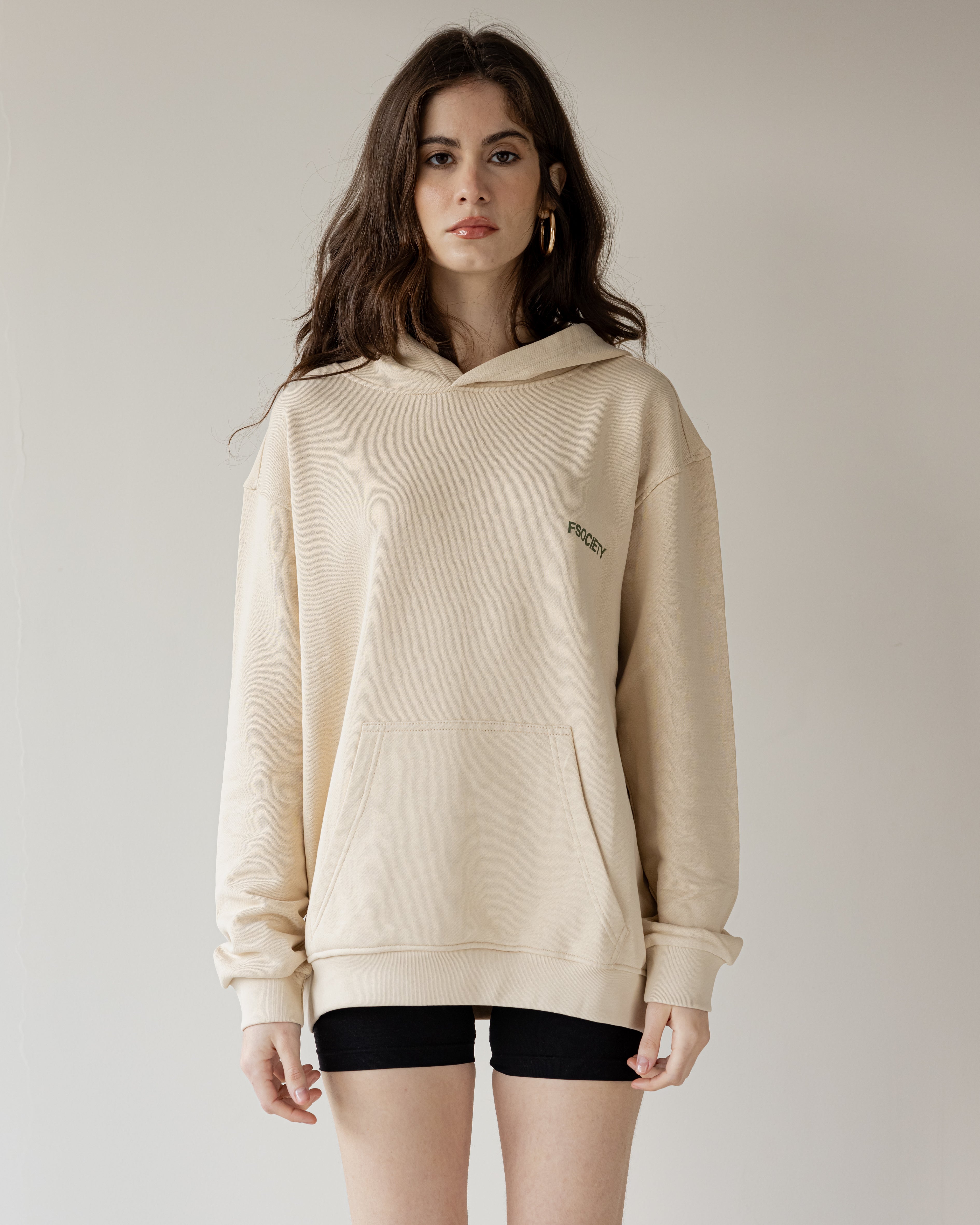 Hefty Beige Hoodie