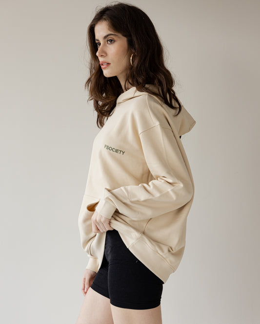 Hefty Beige Hoodie