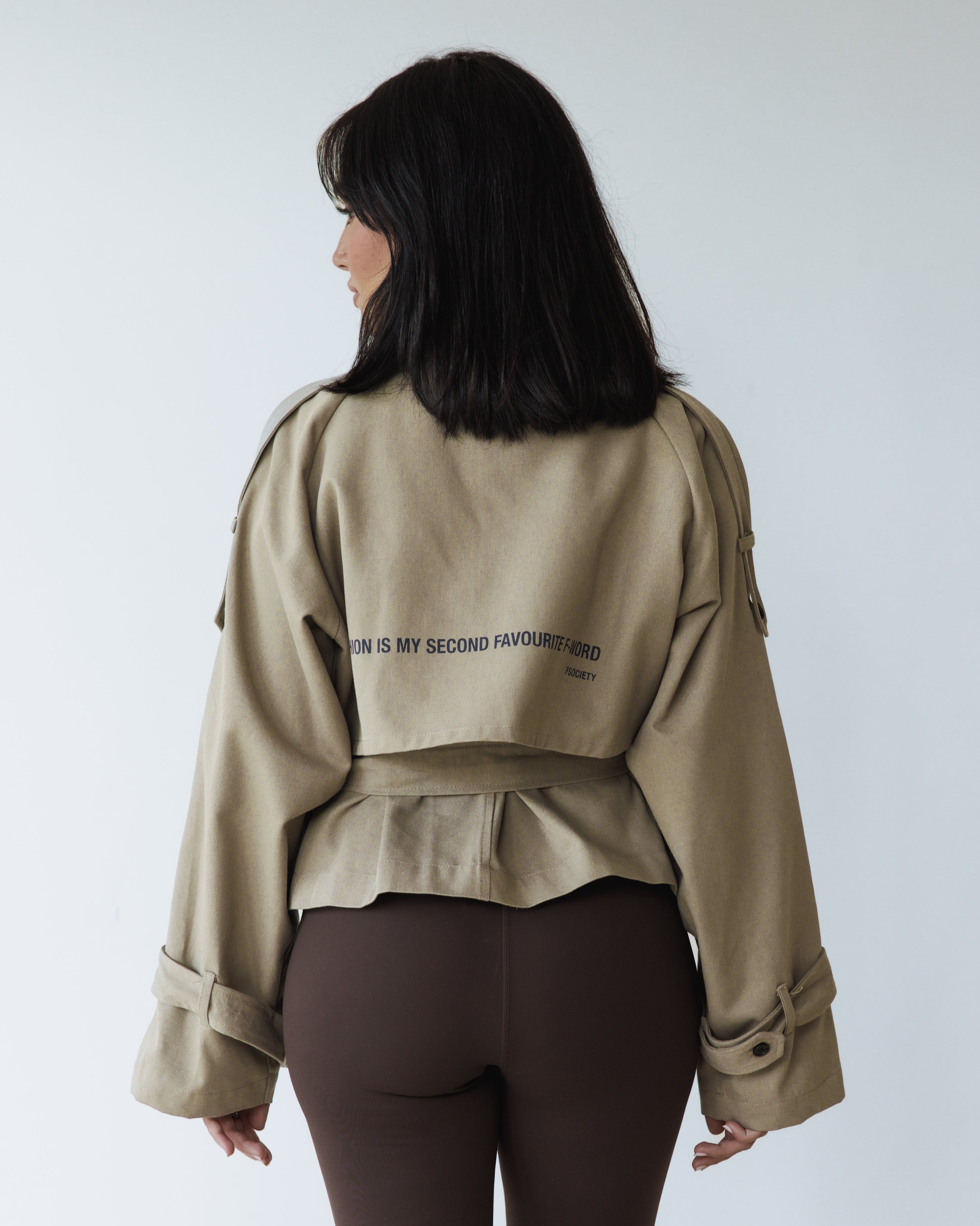 Beige Cropped Trench