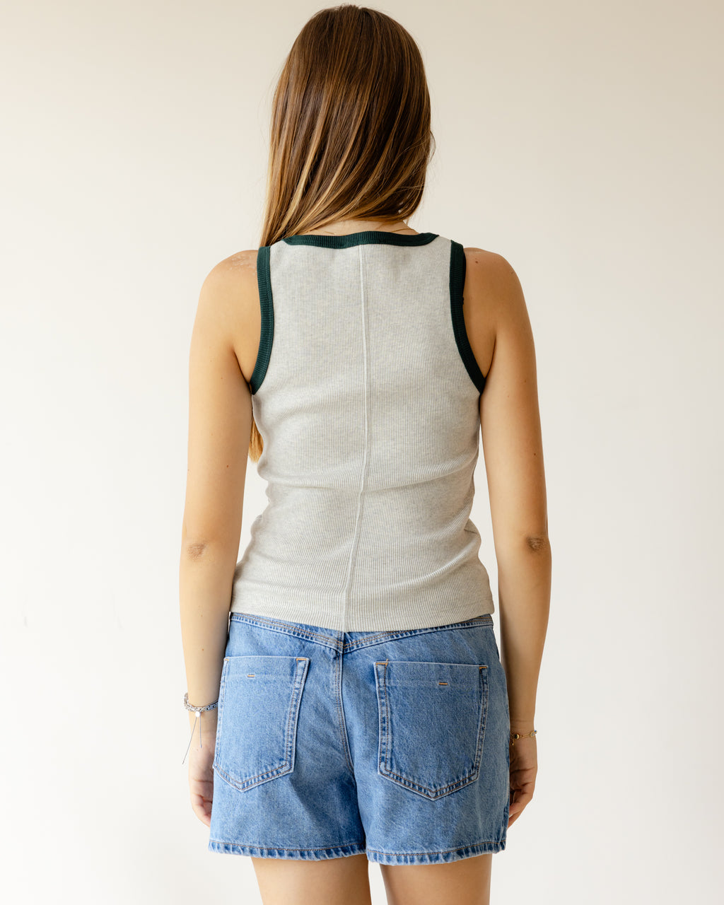 Grey Olive Outline Tank Top