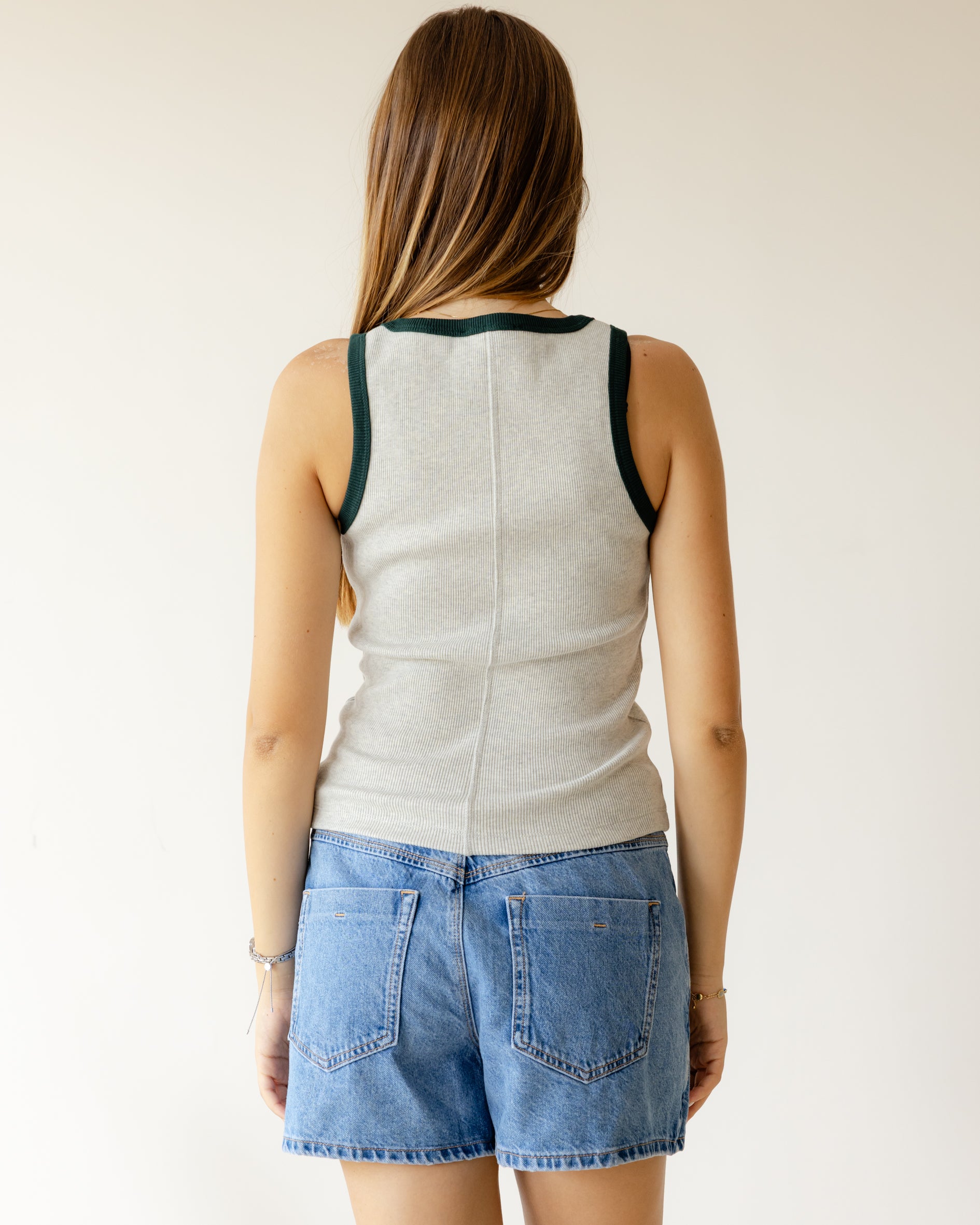 Grey Olive Outline Tank Top