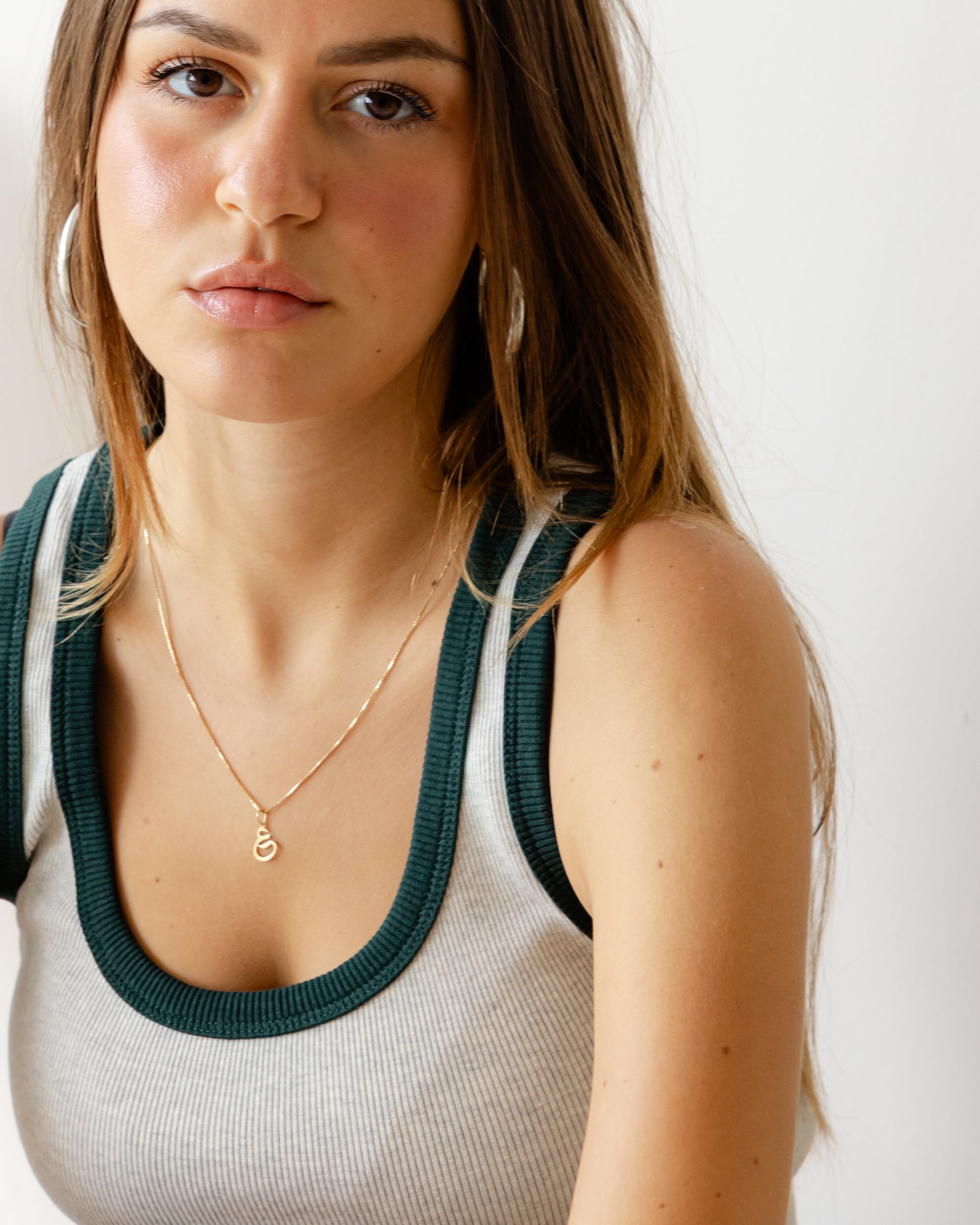Grey Olive Outline Tank Top
