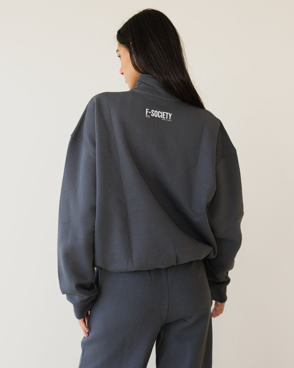 Zip up Grey Oversized Sweatshirt