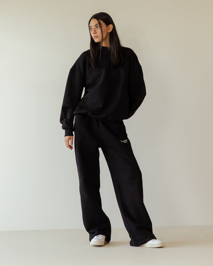 Zip up Black Oversized Sweatshirt