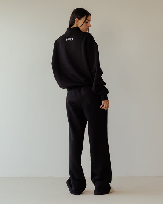 Black Straight Leg Sweatpants