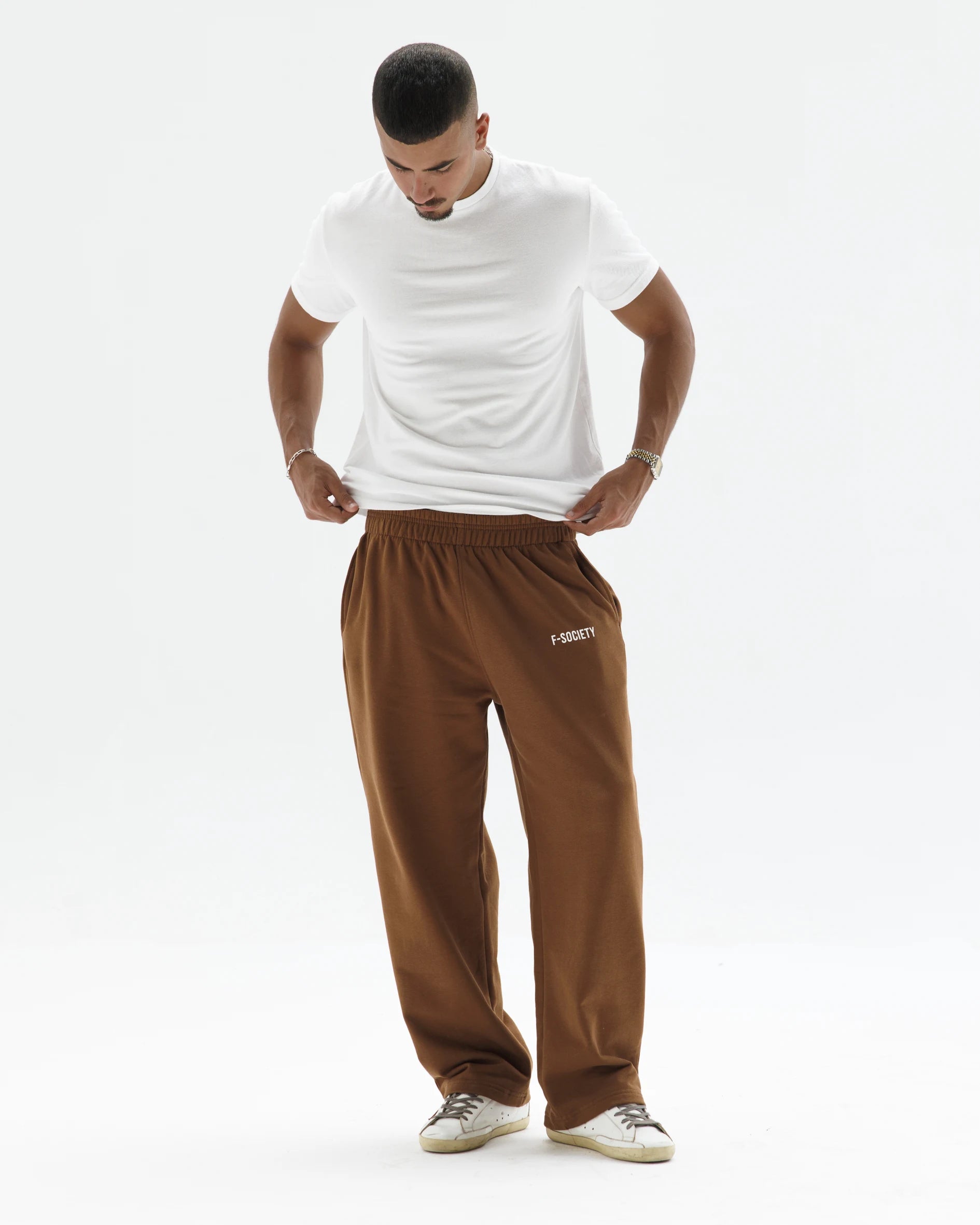 Brown Straight Sweatpants